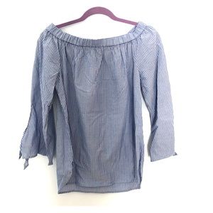 Off the Shoulder Striped Blouse